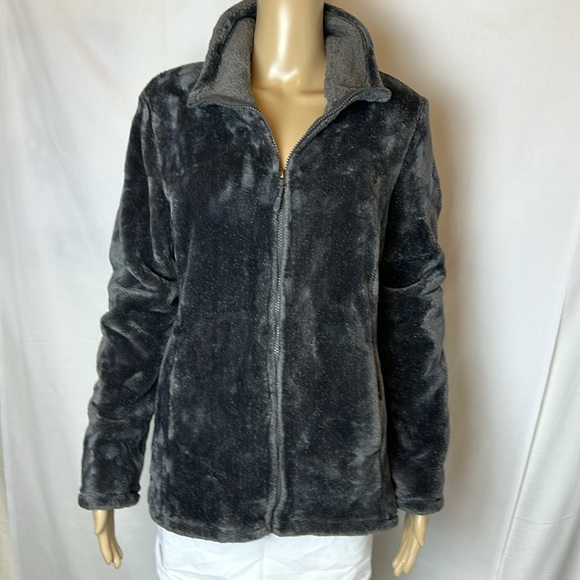 32 Degrees Heat. Dark Gray/Pewter Faux Fur Coat. Size Large. Like New. - Picture 1 of 11